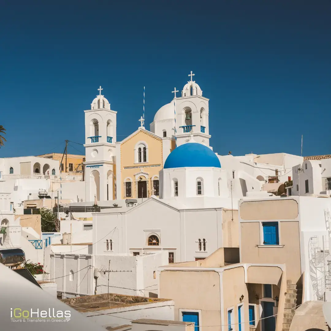 Megalochori churches Santorini
